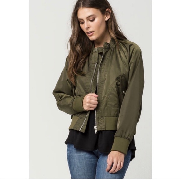 Free people army green bomber jacket Sz XS - Picture 2 of 14